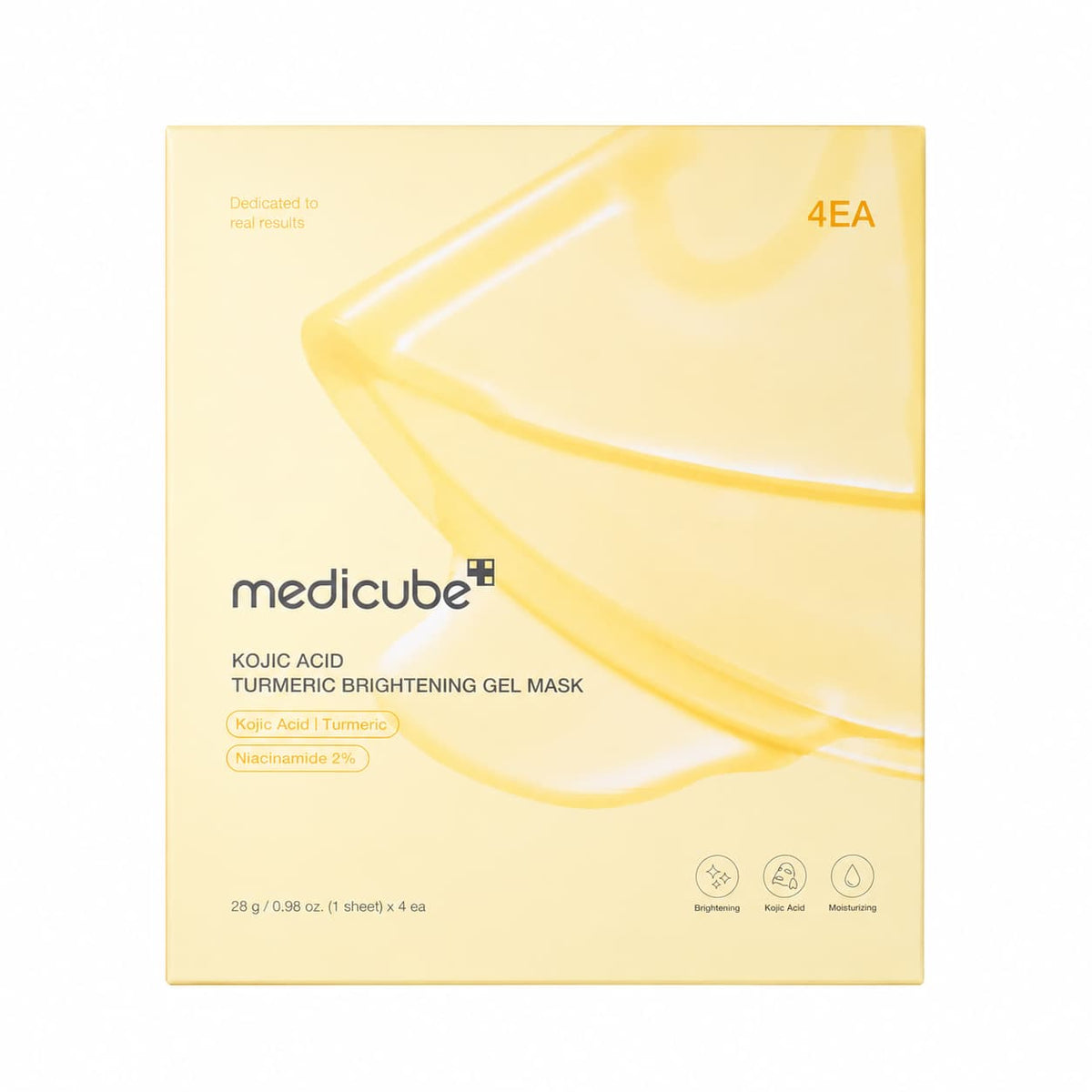 Medicube – Kojic Acid Turmenic Brightening Gel Mask, 4 mascaras