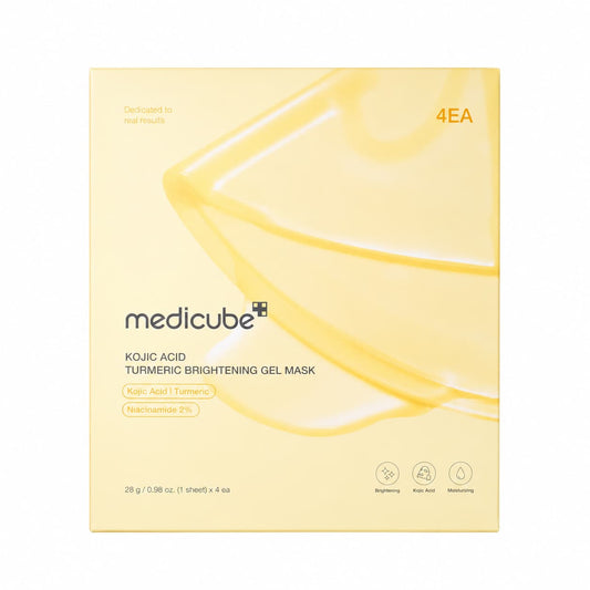 Medicube – Kojic Acid Turmenic Brightening Gel Mask, 4 mascaras